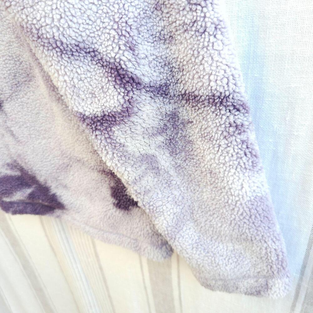 The North Face Ridge Jacket Womens XS Purple Sherpa Hooded Tie Dye Fleece Teddy - Picture 11 of 14
